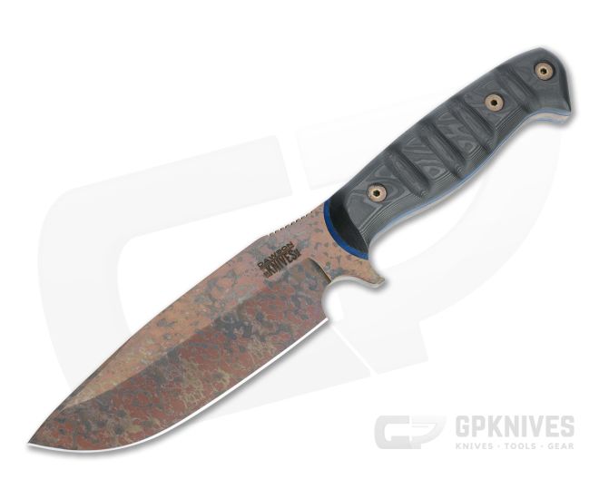 Dawson Knives Big Bear Arizona Copper 3V Two-Tone Carbon Fiber Fixed Blade  Knife For Sale