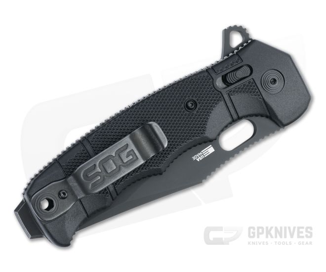 SOG Seal XR Clip Point Black Partially Serrated S35VN GRN Tactical USA  Flipper Folding Knife For Sale