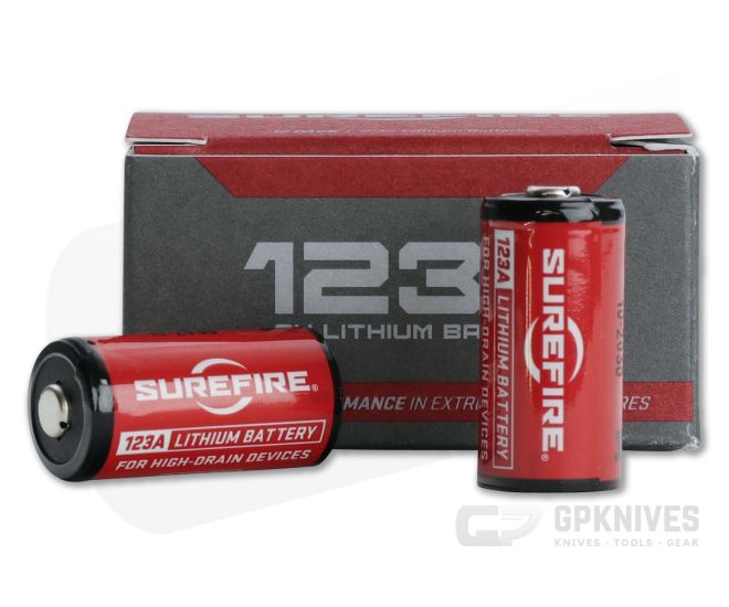 SureFire Rechargeable CR123A 3V Lithium Battery Charging Kit, 2 Batteries  Included