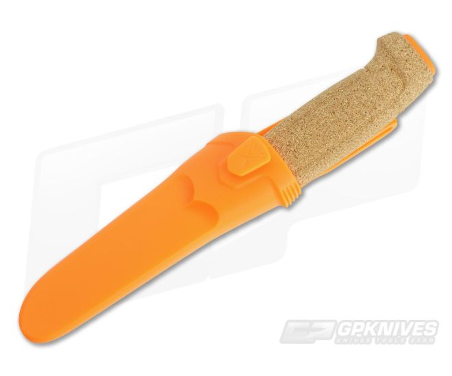 Mora of Sweden Orange Floating Cork Serrated Blunt Tip Fixed Knife For Sale
