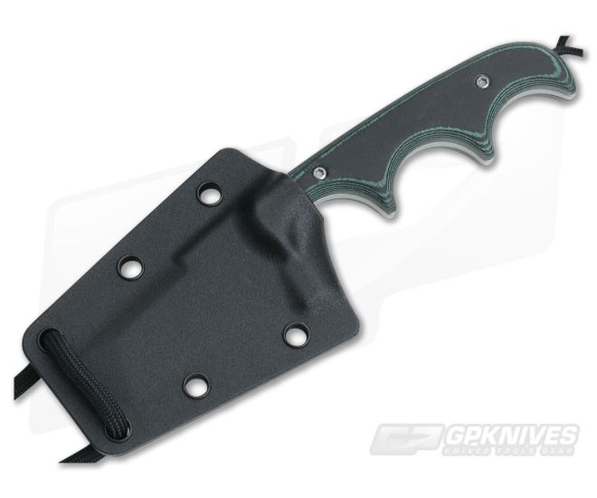 CRKT Folts Minimalist Bowie Neck Knife, Black & Green MIcarta