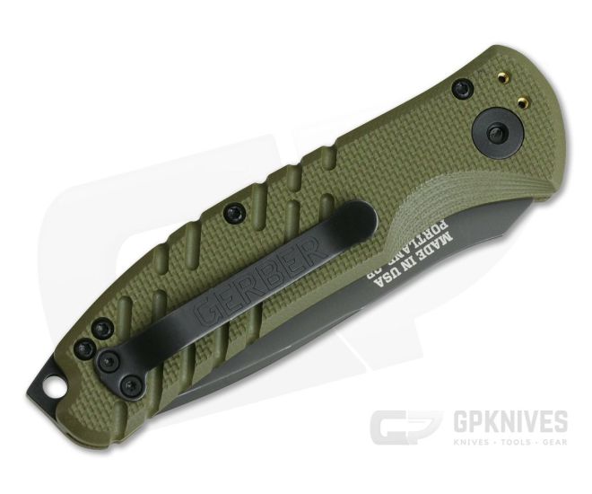 Gerber USA Auto Propel Button Lock Tanto folding knife Blackstone oxid –