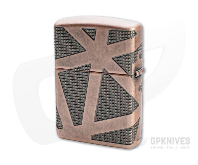 Zippo Lighter Antique Copper, MultiCut Armor, Geometric 360 Design -  KnifeCenter - 49036 - Discontinued