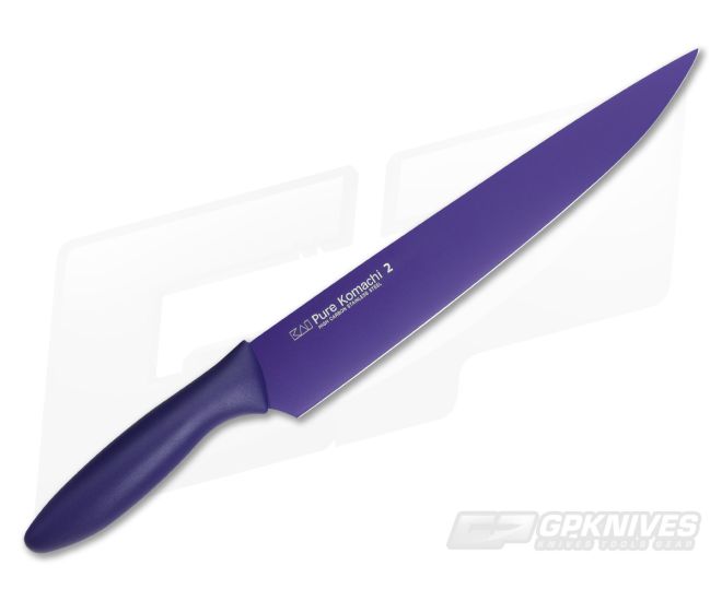 KOVCHEGART truly handmade chef's knife hand forged gyuto kitchen knife  (cryo treated d2 steel, purple)