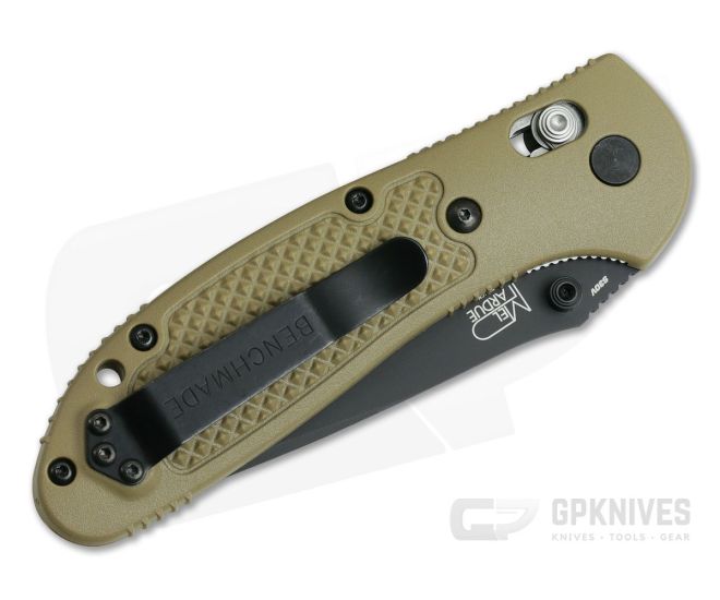 Benchmade 551BKSN-S30V Griptilian Sand Tan Drop Point Black Plain