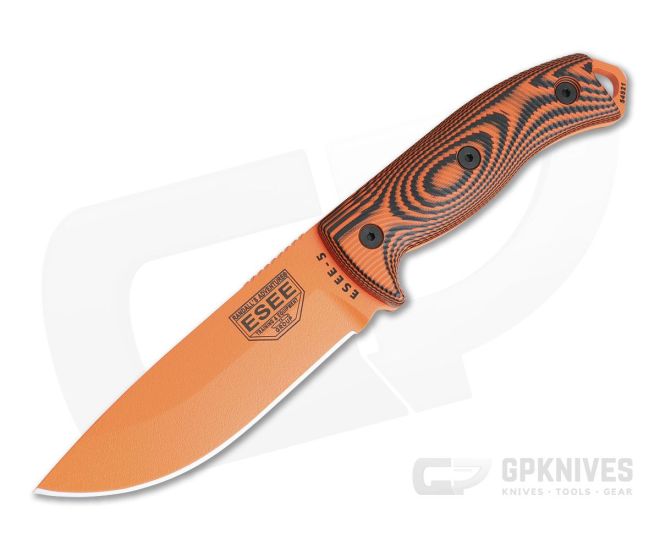 ESEE Knives 5 - 5POR-006 - 1095 Carbon Steel Orange Blade - Orange