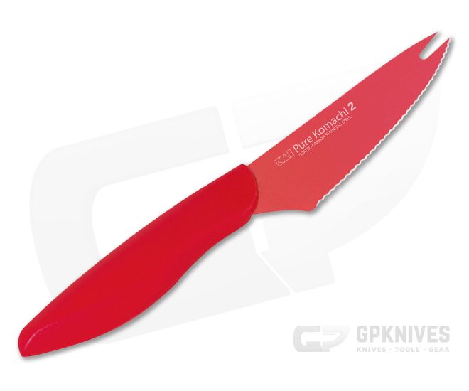KAI Pure Komachi 2 Tomato Knife Red Handle And 4 Red Blade For Sale