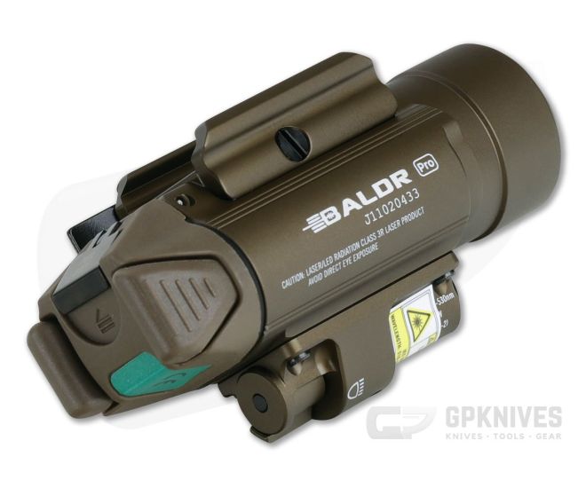 Olight Baldr Pro Desert Tan 1350 Lumen LED with Green Laser