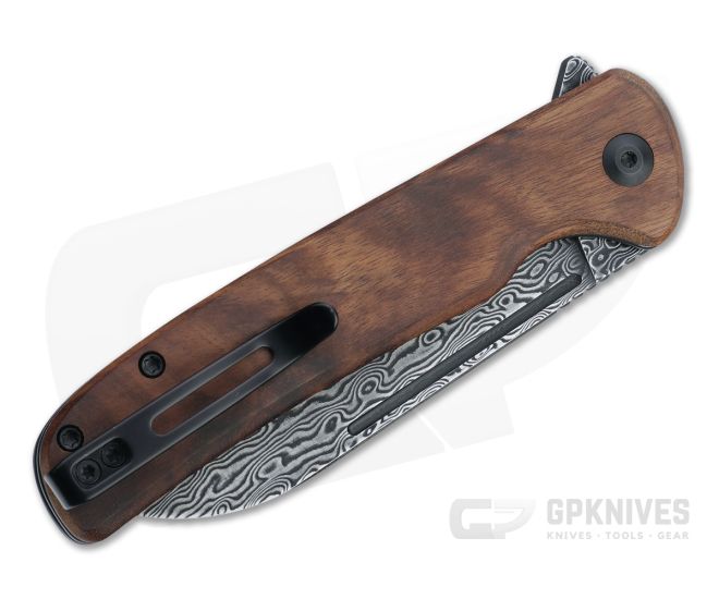 CIVIVI Chevalier Flipper & Button Lock Knife Wood Handle Damascus