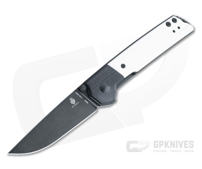 Exclusive Kizer EXTRA Mini Paragon Folding Knife Black/Red Damascus G10  Handle 3V Tanto Plain Edge