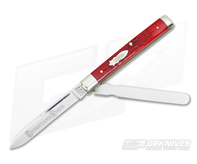 W.R.Case and Sons Red Bone Doctor Knife with Spatula Blade R62085SP
