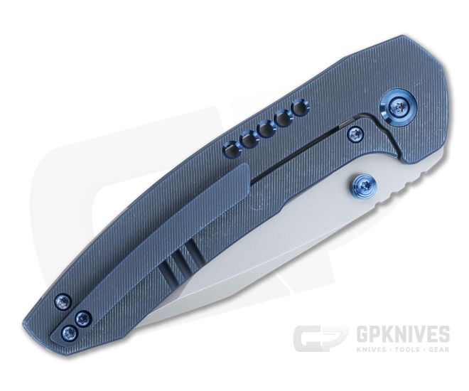 WE Knives RekkeR 20CV Frame Lock Knife Blue Diamond Titanium WE22010G-4