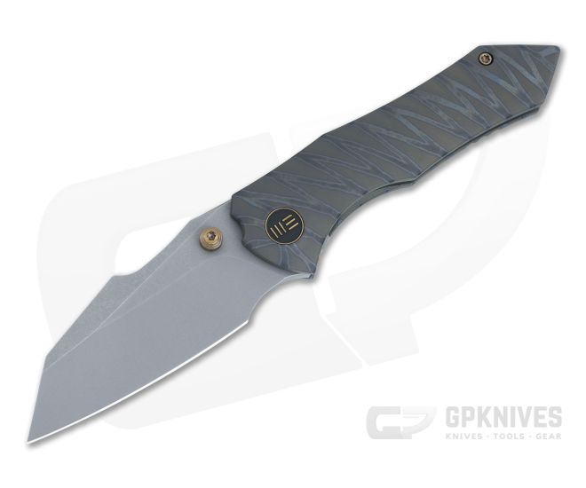WE Knife Co. High-Fin Knife Flamed Ti (3 Gray) - Blade HQ
