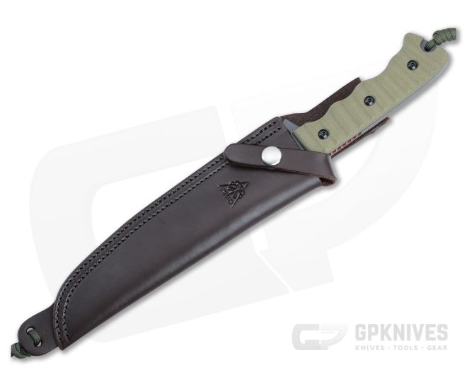 TOPS Knives Wild Pig Hunter Fixed Blade with Green Canvas Micarta Handles  and Sniper Gray Cerakote Blade [Free Shipping]