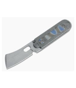 Serge Knife Co. Mid-Tech Bean Cleaver Acid Washed Nitro-V Flamed Titanium Inlay Slip Joint Top Flipper 007