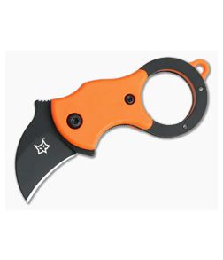 Fox Knives Mini-Ka Black Liner Lock Key Ring Karambit Orange FRN 01FX330