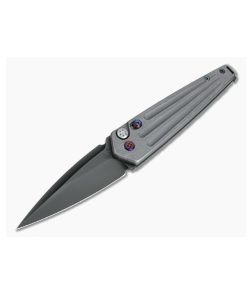 Medford Knives Nosferatu Black PVD S35VN Tumbled Titanium Button Lock Automatic