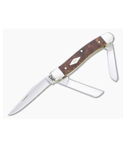 Case Medium Stockman Smooth Autumn Maple Burl Wood Slip Joint Knife 11541