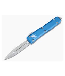 Microtech Ultratech D/E Satin M390 Double Edge Blue OTF Automatic Knife 122-4BL