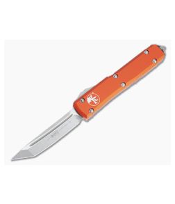 Microtech Ultratech T/E Stonewashed M390 Tanto Orange OTF Automatic Knife 123-10OR