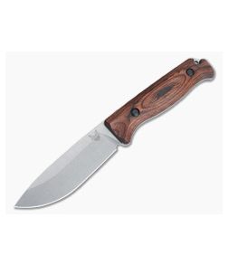 Benchmade Hunt Saddle Mountain Skinner Stonewashed S30V Stabilized Wood Fixed Blade Knife 15002