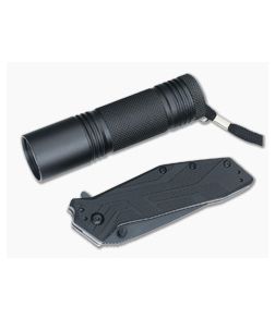 Kershaw Brawler Black Tanto Assisted Knife and Flashlight Pack