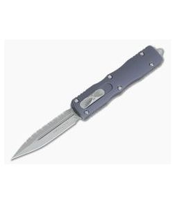 Microtech Dirac Gray D/E Apocalyptic Full Serrated 204P Top Slide OTF Automatic Knife 225-12APGY