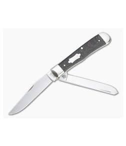 Case Trapper Smooth Black Sycamore Wood Slip Joint 25570