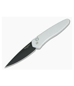 Protech Newport Solid Silver Black DLC S35VN Automatic 3403