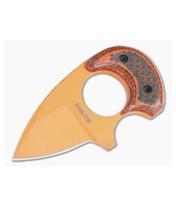 Alan Folts Custom Baby Bear O.J. Coated CPM-154 Orange Carbon Fiber/G10 Hybrid Fixed Blade
