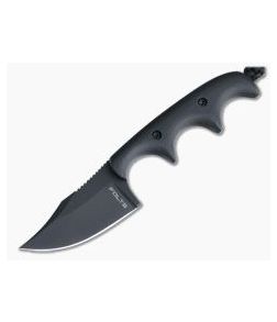 Alan Folts Custom Minimalist Bowie Neck Knife Black Coated CPM-154 Black G10