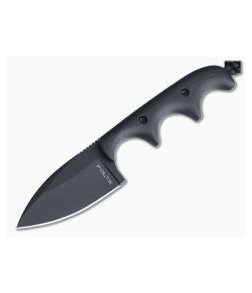 Alan Folts Custom Minimalist Spear Point Neck Knife Matte Black G10 Black Coated CPM154