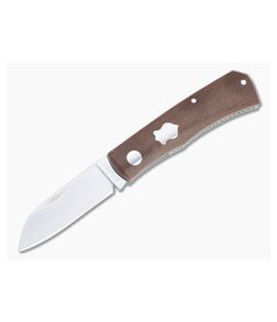 Sakman Knives Rhino Sheepsfoot Satin N690 Natural Micarta Slip Joint Folder 4583