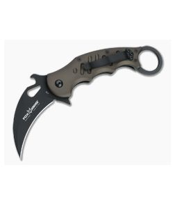 Fox Knives 478 Karambit Dark Brown Aluminum Black N690Co Folder 478-BR
