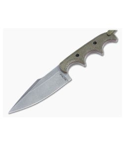 Alan Folts Custom Personal Minimalist Neck Knife Olive Micarta Handle Tumbled CPM-154 Harpoon Blade 4909