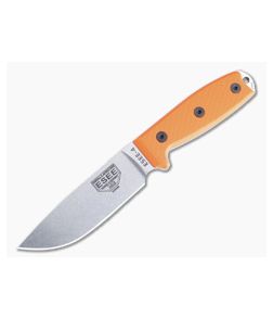 ESEE 4 Stonewashed S35VN Orange G10 Handles Fixed Blade 4P35V-OR