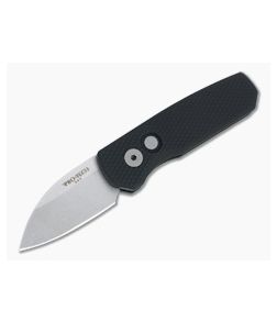 Protech Runt 5 Wharncliffe Stonewashed 20CV Textured Black Aluminum Automatic R5105