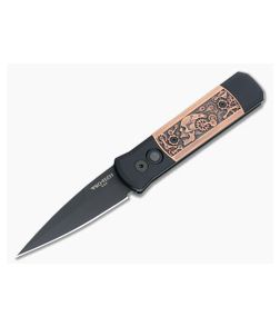 Protech Godson Copper Steampunk Limited Black Automatic Knife 7SP-3
