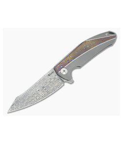 Reate Knives K-1 Mokuti Titanium Damasteel Flipper