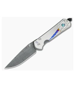 Chris Reeve Large Sebenza 21 Damascus Unique Graphic Opal Inlay