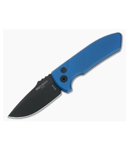 Protech Knives Les George SBR Black DLC S35VN Smooth Blue Aluminum Automatic LG403