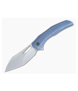 We Knife Company 712D Balaenoptera Frame Lock Flipper Folder Stonewash  Blade Gray Ti Handle