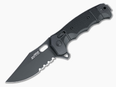 SOG Seal XR Clip Point Black Partially Serrated S35VN GRN Tactical USA  Flipper Folding Knife For Sale